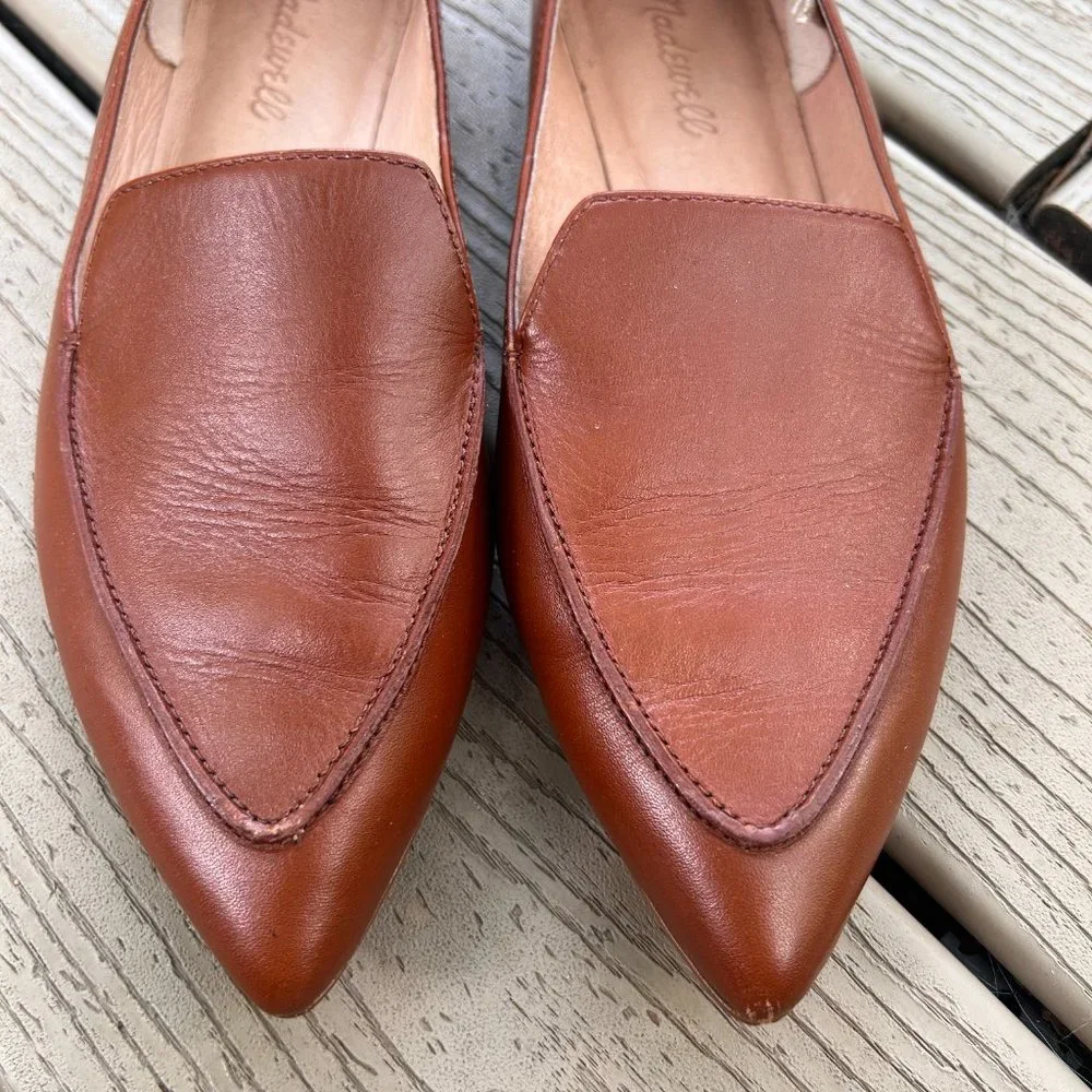 Madewell Pointed Toe Saddle Leather Loafers sz 8.5 - Picture 3 of 5